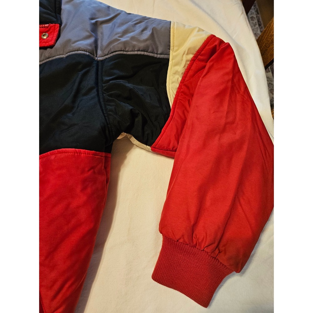 Mens Hermans Color Block Puffer Jacket Red Black Gray Ski Snowboard Coat L - Picture 5 of 7